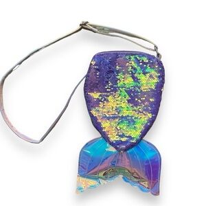 Mermaid Tail Crossbody Bag Sequin Adjustable Iridescent Purple